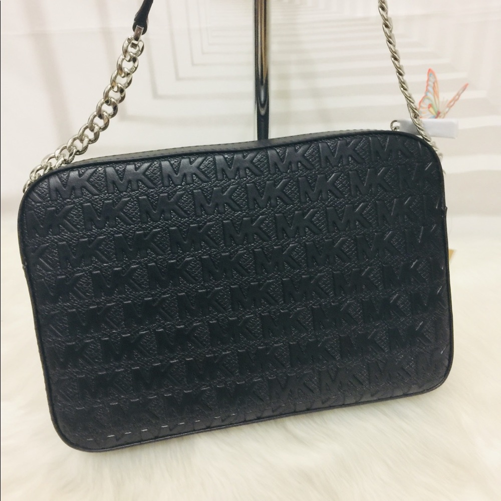Michael Kors Black debossed leather crossbody bag - Picture 8 of 13